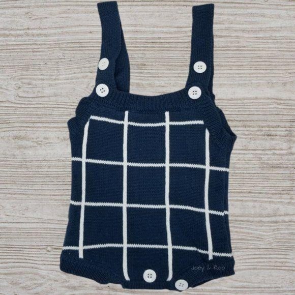 Teal Sweater Button Sleeveless Overall Bodysuit - Picture 1 of 3